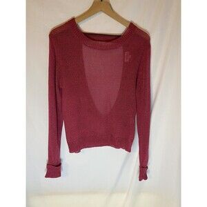 Super Down Lucia Long Sleeve Backless Sweater Mauve Size S